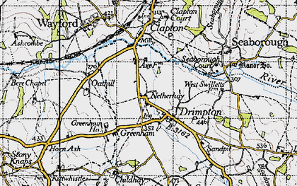 Old map of Drimpton in 1945