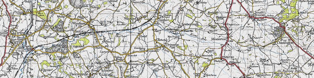Old map of Drimpton in 1945