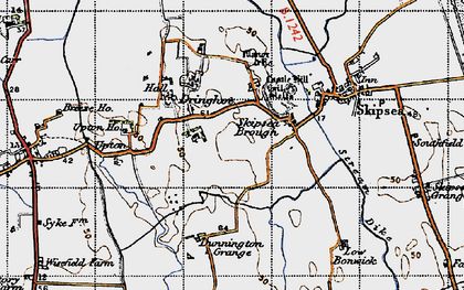 Old map of Dringhoe in 1947