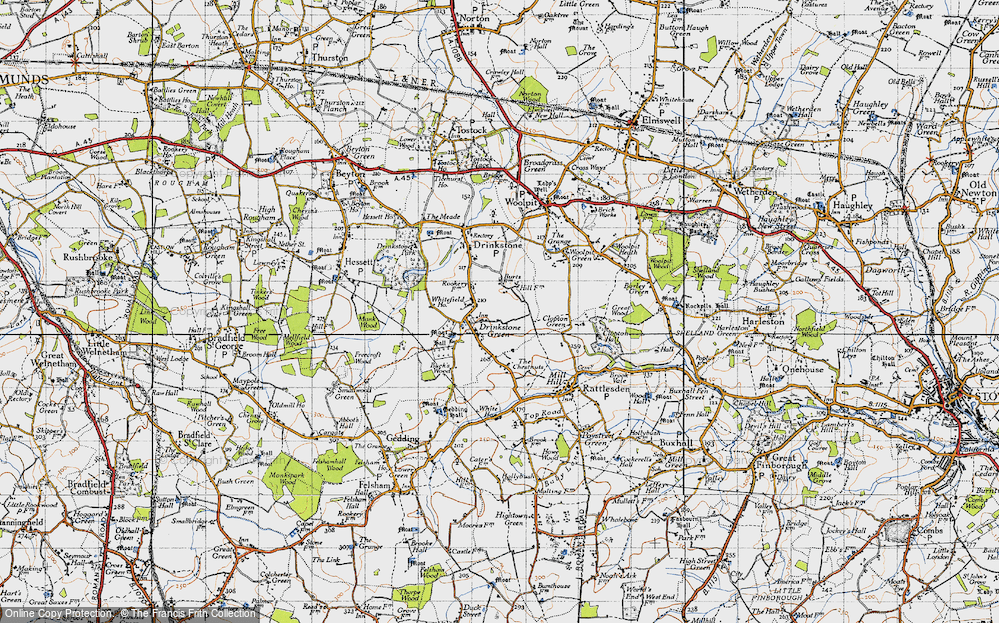 Old Map of Drinkstone Green, 1946 in 1946