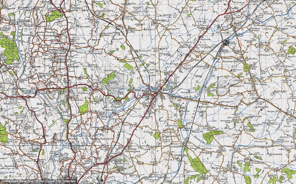 Historic Ordnance Survey Map of Droitwich Spa, 1947