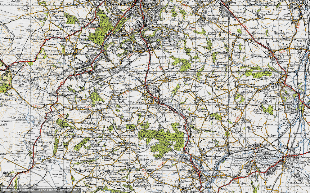 Old Map of Dronfield, 1947 in 1947