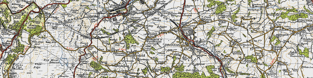 Old map of Dronfield Woodhouse in 1947