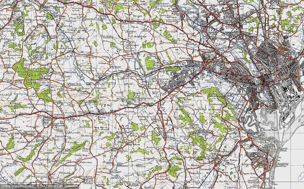 Old Map of Drope, 1947 in 1947