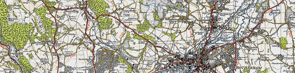 Old map of Dropping Well in 1947