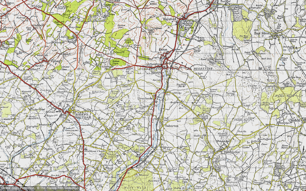 Old Map of Droxford, 1945 in 1945