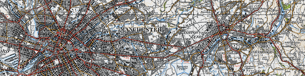 Old map of Droylsden in 1947