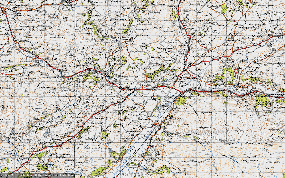 Old Map of Druid, 1947 in 1947
