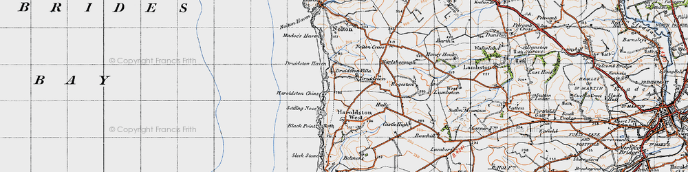 Old map of Druidston in 1946