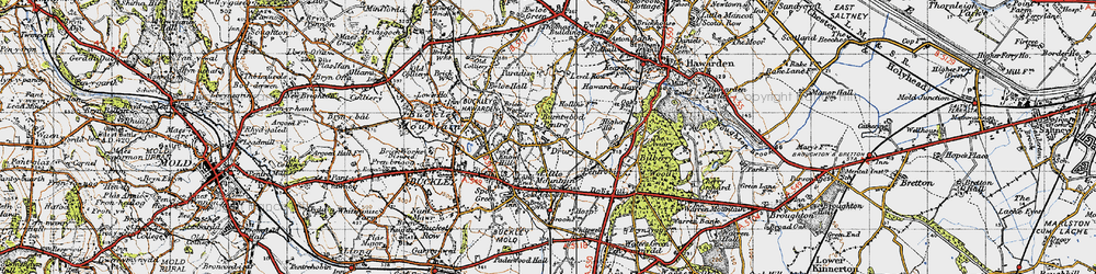Old map of Drury in 1947