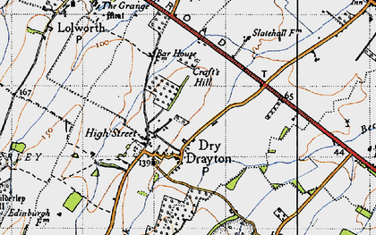 Old map of Dry Drayton in 1946