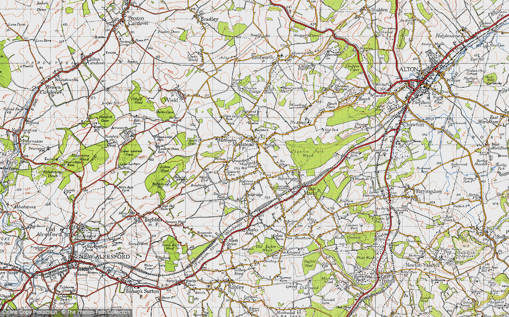 Old Map of Dry Hill, 1945 in 1945