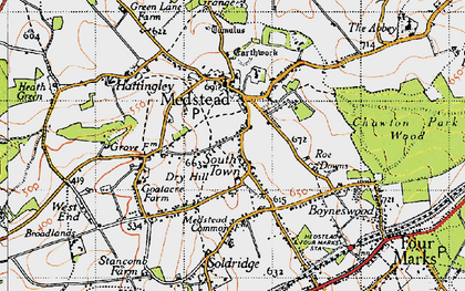Old map of Dry Hill in 1945