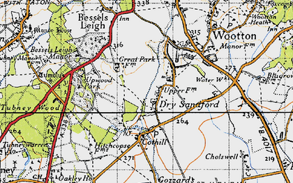Old map of Dry Sandford in 1947