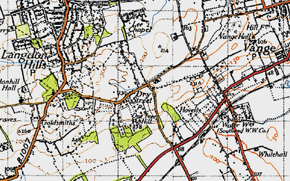 Old map of Dry Street in 1945