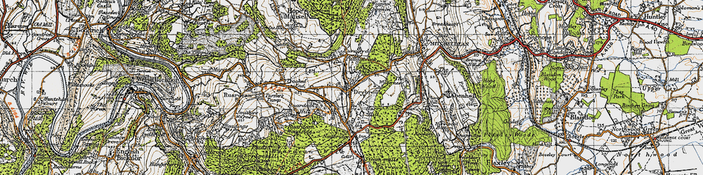 Old map of Drybrook in 1947