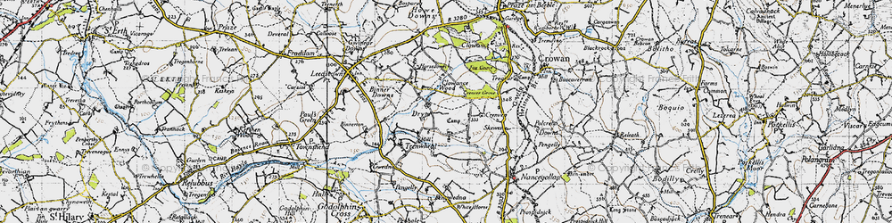 Old map of Drym in 1946