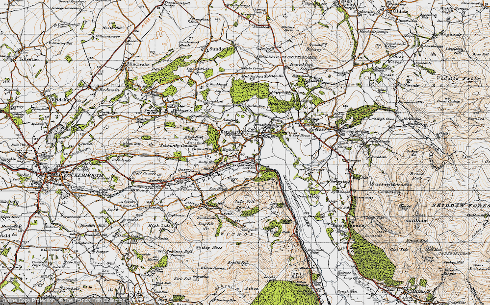 Old Map of Historic Map covering Routenbeck in 1947