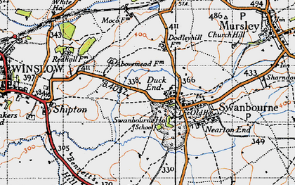 Old map of Duck End in 1946