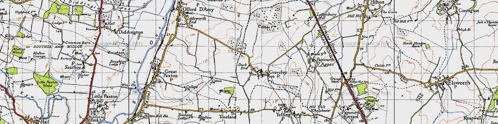 Old map of Duck End in 1946