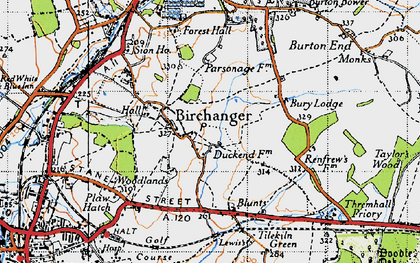 Old map of Duck End in 1946