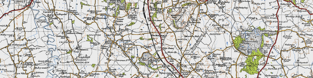 Old map of Duckington in 1947