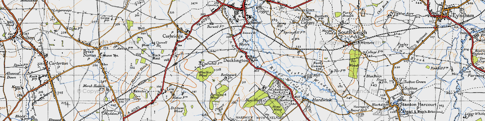 Old map of Ducklington in 1946