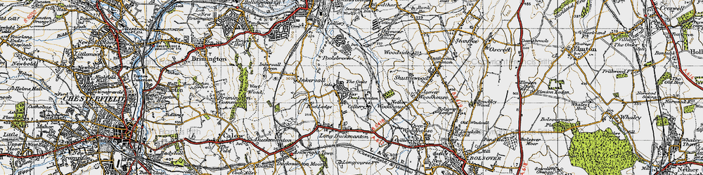 Old map of Duckmanton in 1947