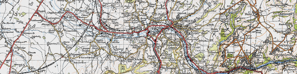 Old map of Dudbridge in 1946