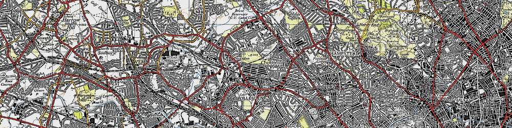 Old map of Dudden Hill in 1945