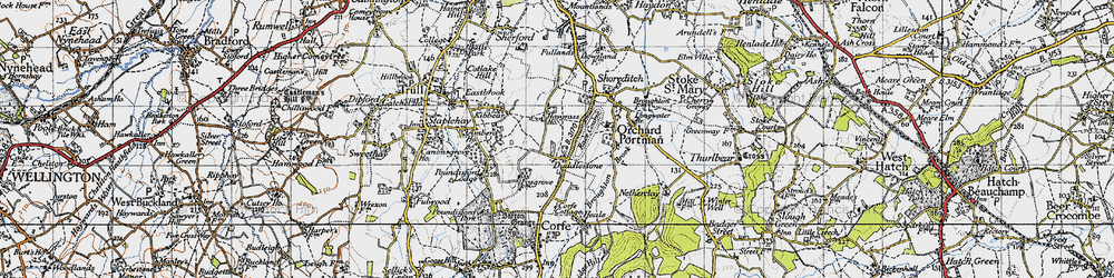 Old map of Duddlestone in 1946