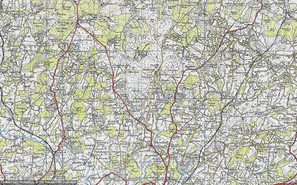 Old Map of Historic Map covering Barnsden in 1940