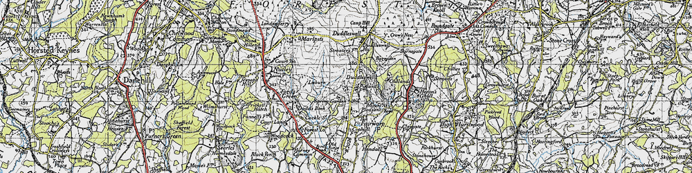 Old map of Duddleswell in 1940