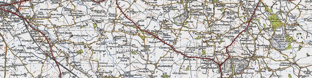 Old map of Duddon in 1947