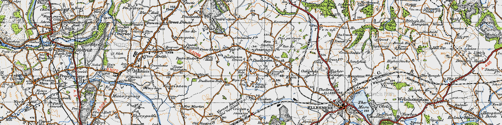 Old map of Dudleston Heath (Criftins) in 1947