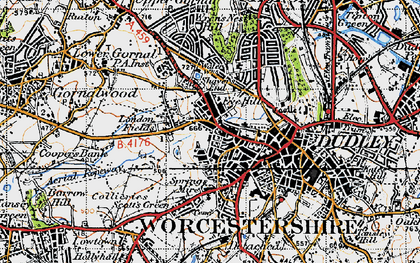 Old map of Dudley in 1946