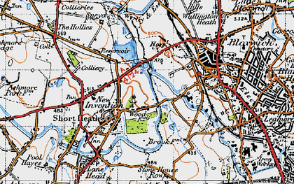 Old map of Dudley's Fields in 1946