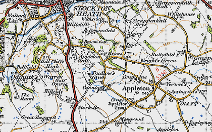 Old map of Dudlows Green in 1947