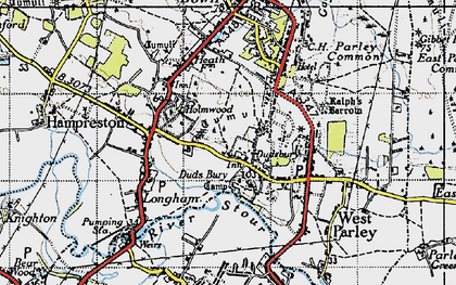 Old map of Dudsbury in 1940