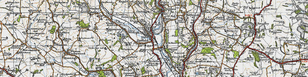 Old map of Duffield in 1946