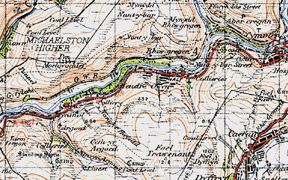 Old map of Duffryn in 1947
