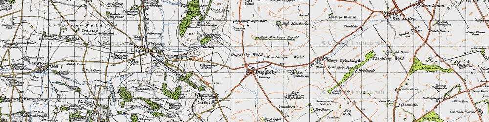 Old map of Duggleby in 1947