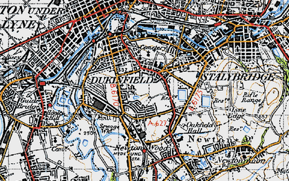 Old map of Dukinfield in 1947