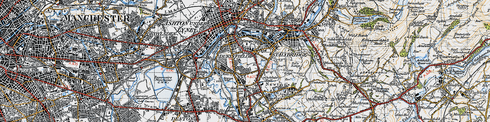 Old map of Dukinfield in 1947