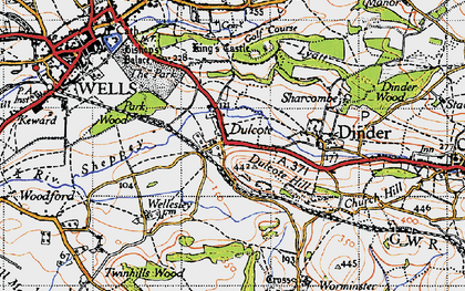 Old map of Dulcote in 1946