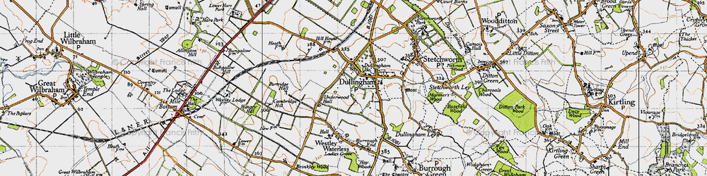 Old map of Dullingham in 1946