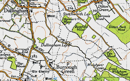Old map of Dullingham Ley in 1946