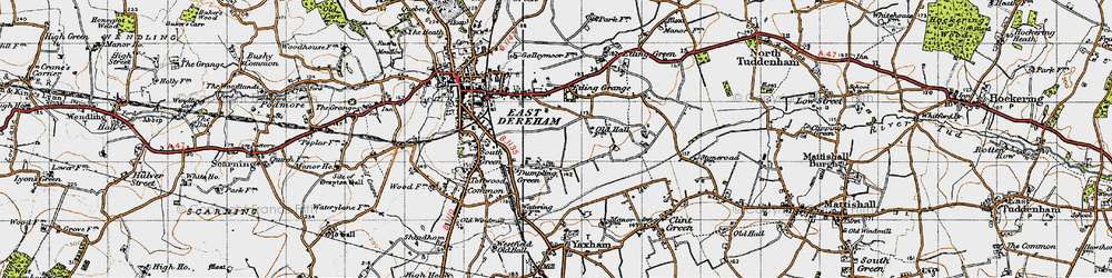 Old map of Dumpling Green in 1946