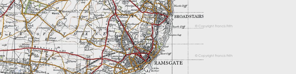 Old map of Dumpton in 1947