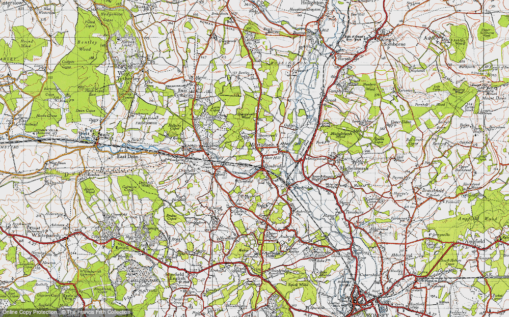Old Map of Dunbridge, 1945 in 1945